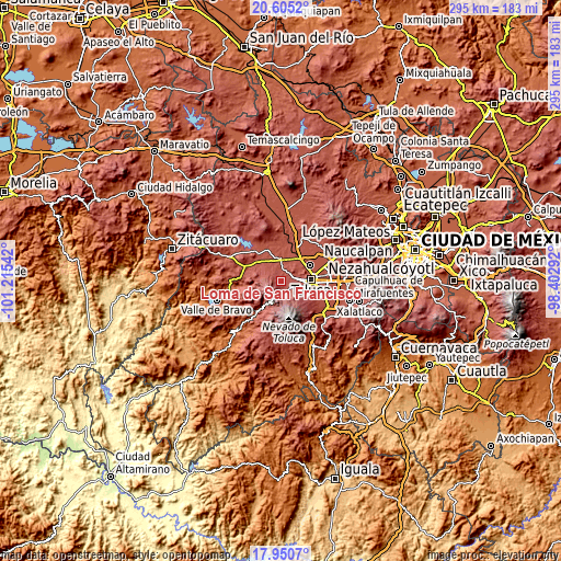 Topographic map of Loma de San Francisco