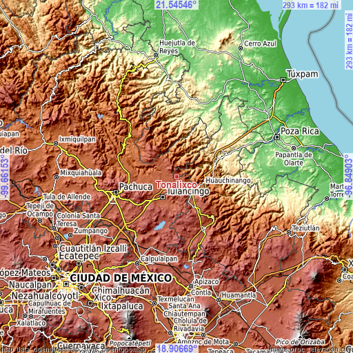 Topographic map of Tonalixco