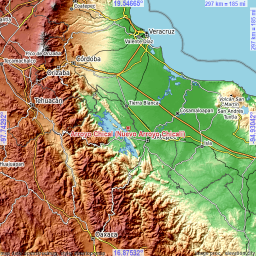 Topographic map of Arroyo Chical (Nuevo Arroyo Chicali)