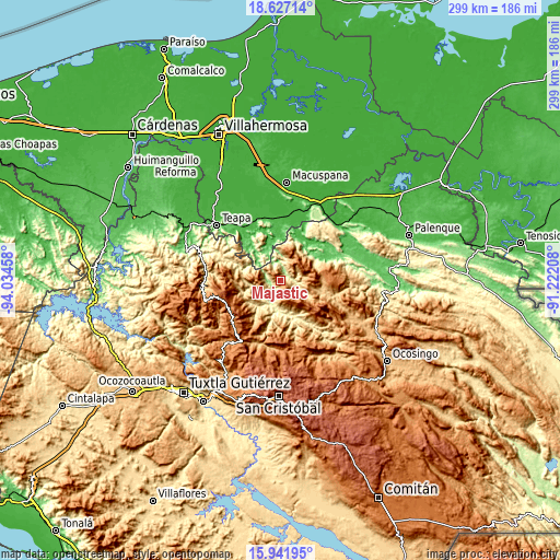 Topographic map of Majastic