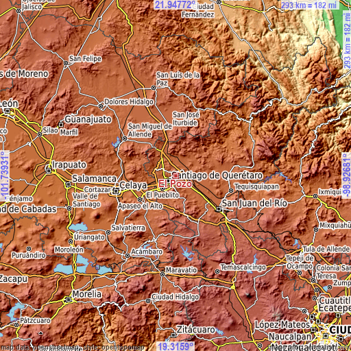 Topographic map of El Pozo