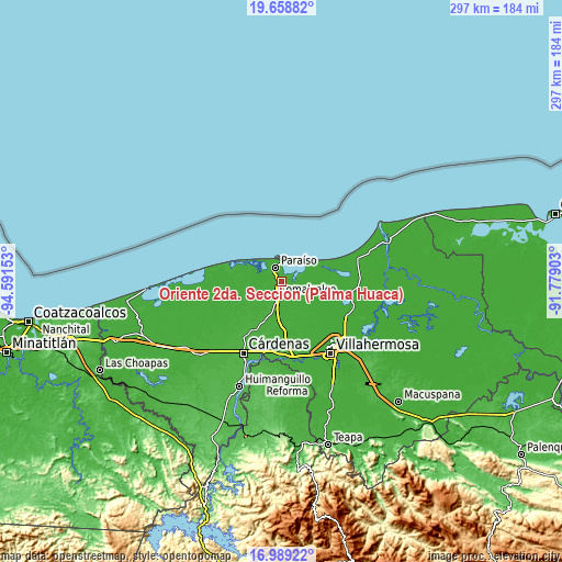 Topographic map of Oriente 2da. Sección (Palma Huaca)