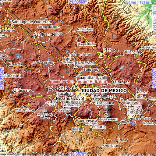 Topographic map of Fracción San Roque (El Prieto)