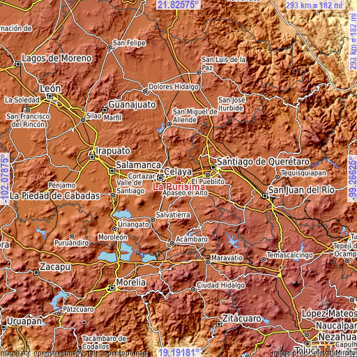 Topographic map of La Purísima