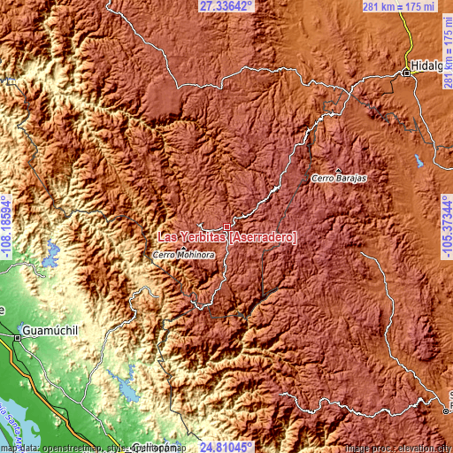 Topographic map of Las Yerbitas [Aserradero]