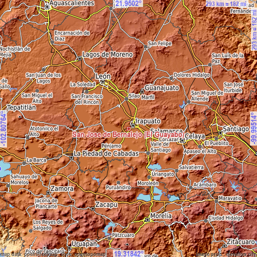 Topographic map of San José de Bernalejo (El Guayabo)