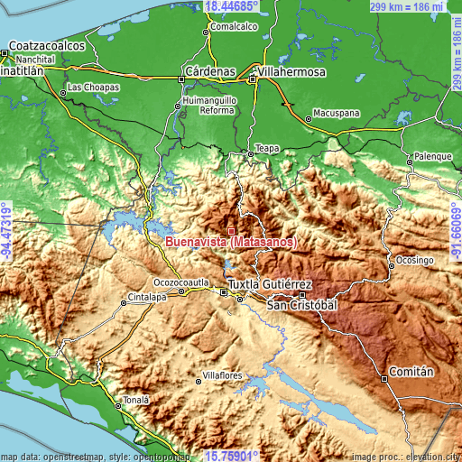 Topographic map of Buenavista (Matasanos)