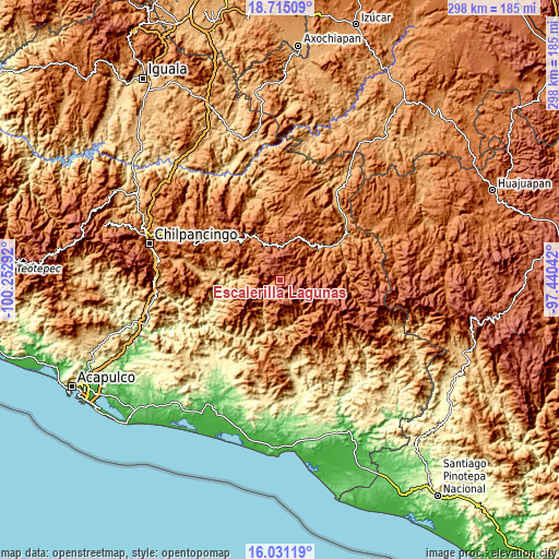 Topographic map of Escalerilla Lagunas