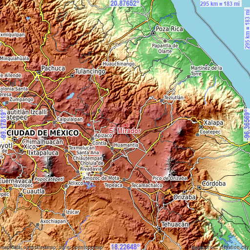 Topographic map of El Mirador