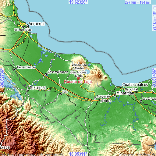 Topographic map of Cuesta de Laja