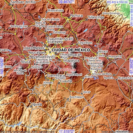 Topographic map of La Colonia