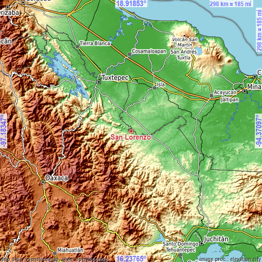 Topographic map of San Lorenzo