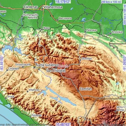 Topographic map of Ococh