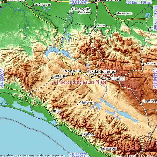 Topographic map of La Independencia (Las Pilas)