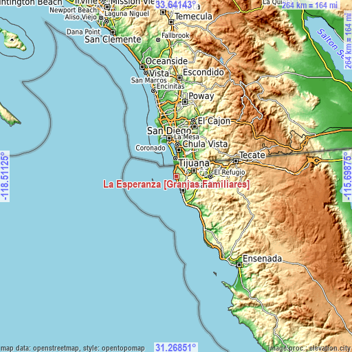 Topographic map of La Esperanza [Granjas Familiares]