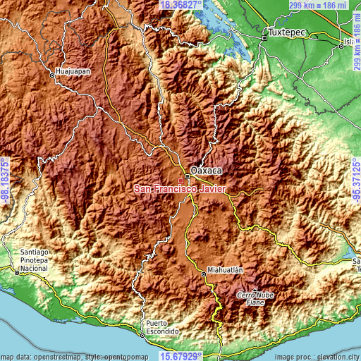 Topographic map of San Francisco Javier