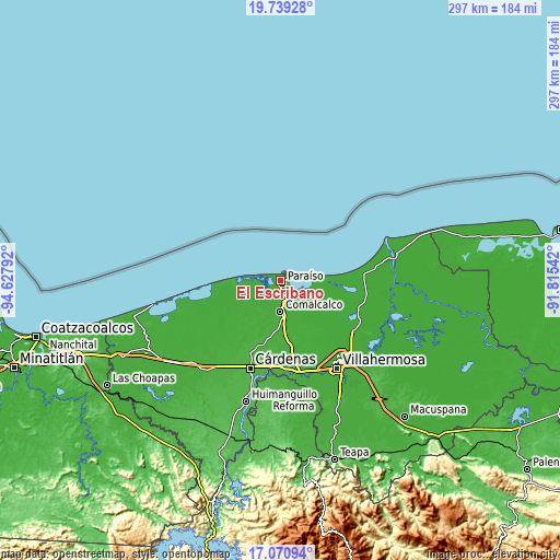 Topographic map of El Escribano