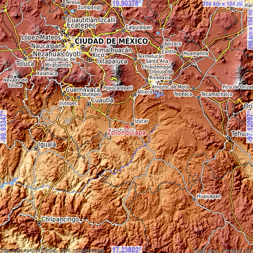 Topographic map of Zolonquiapa
