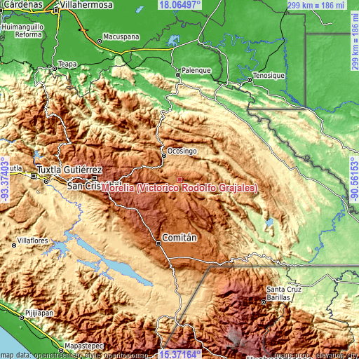 Topographic map of Morelia (Victórico Rodolfo Grajales)