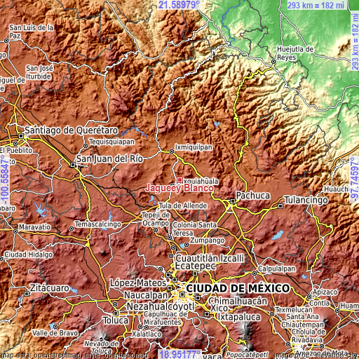 Topographic map of Jagüey Blanco