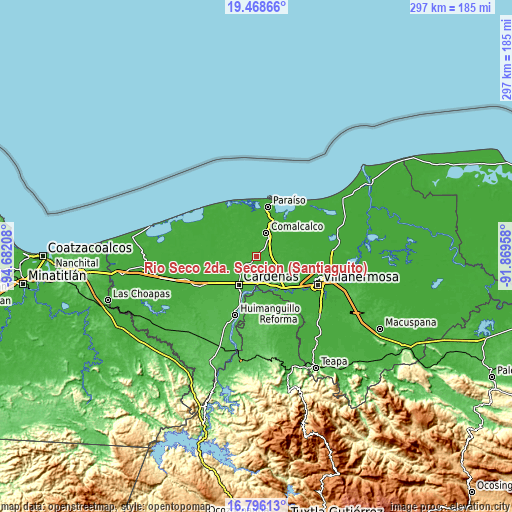 Topographic map of Río Seco 2da. Sección (Santiaguito)