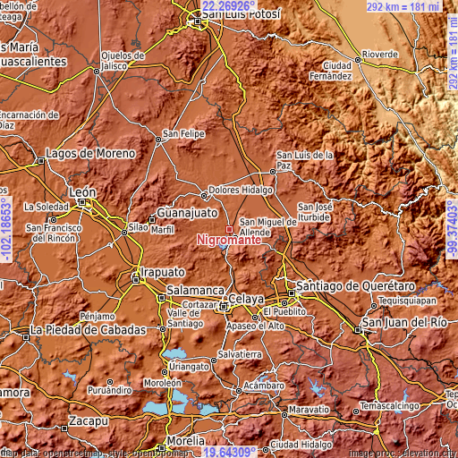 Topographic map of Nigromante