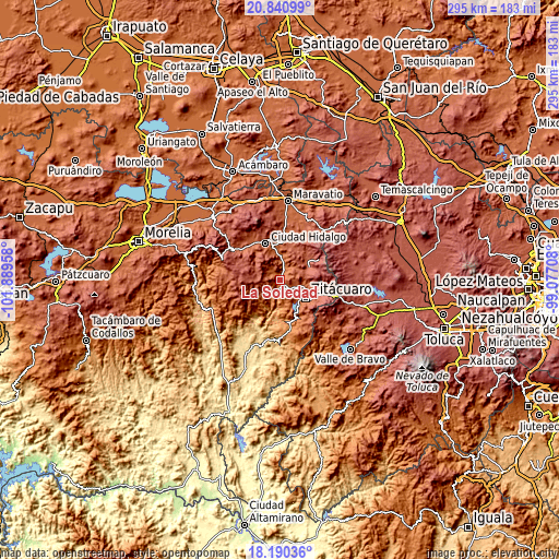 Topographic map of La Soledad