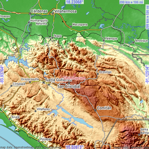 Topographic map of Chimhucum