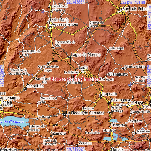 Topographic map of Estación de San Francisco