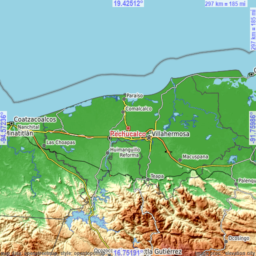 Topographic map of Pechucalco