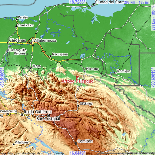 Topographic map of Arroyo Palenque