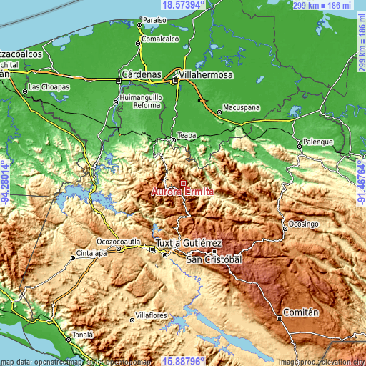 Topographic map of Aurora Ermita