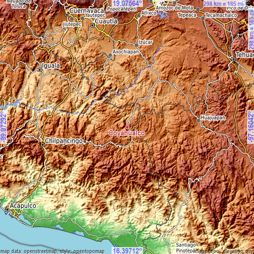 Topographic map of Coyahualco