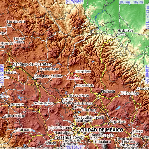 Topographic map of Cantinela