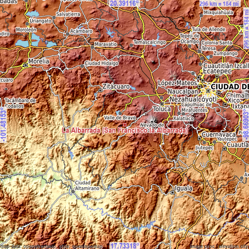 Topographic map of La Albarrada (San Francisco la Albarrada)