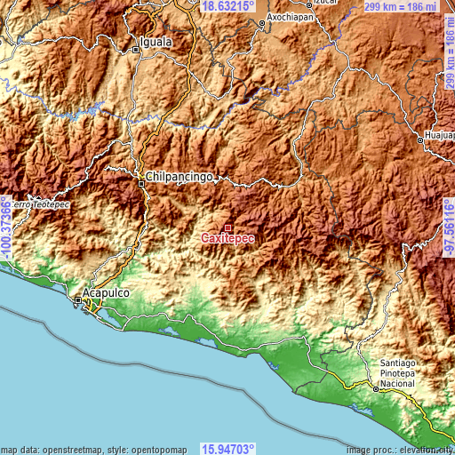 Topographic map of Caxitepec