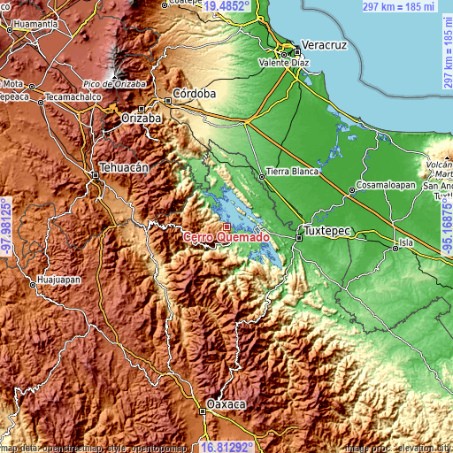 Topographic map of Cerro Quemado