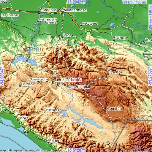 Topographic map of Tentic