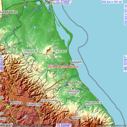 Topographic map of Ojite Rancho Nuevo