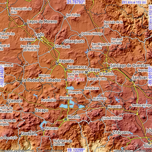 Topographic map of De Parral