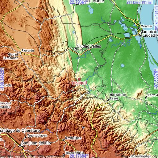 Topographic map of Tazaquil