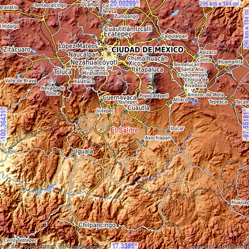 Topographic map of El Salitre
