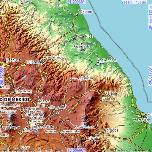 Topographic map of Nexpan