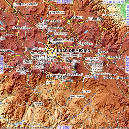 Topographic map of El Cabi