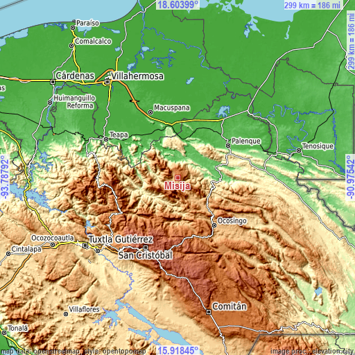 Topographic map of Misija