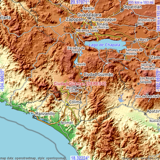 Topographic map of Ciudad Guzmán [CERESO]