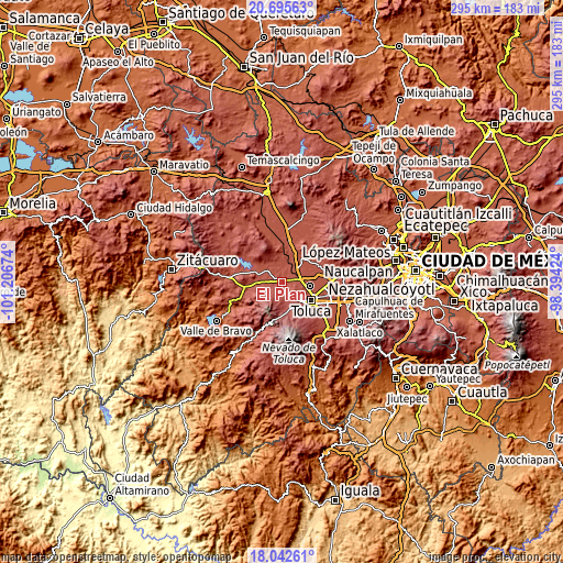 Topographic map of El Plan