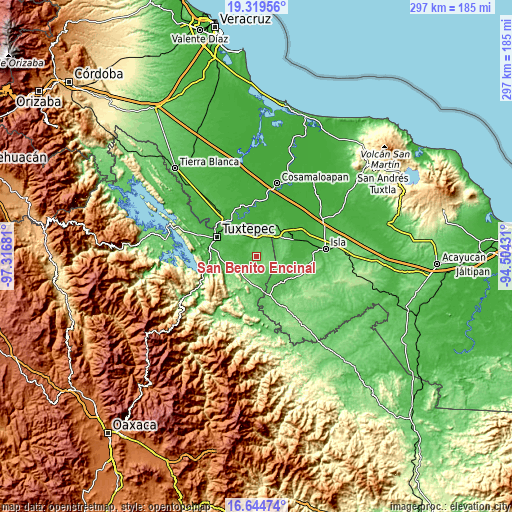 Topographic map of San Benito Encinal