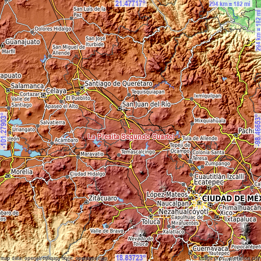 Topographic map of La Presita Segundo Cuartel