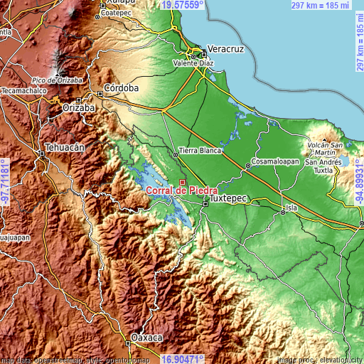 Topographic map of Corral de Piedra